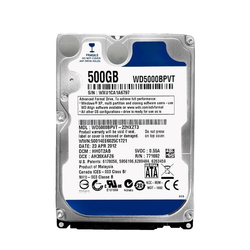 Toshiba 500GB MK5059GSXP 5400RPM SATA 2.5 inch Internal Laptop HDD