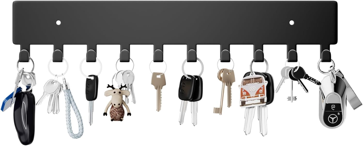 Key Holder for Wall, Key Hooks with 10 Hooks, Wall Mounted Key