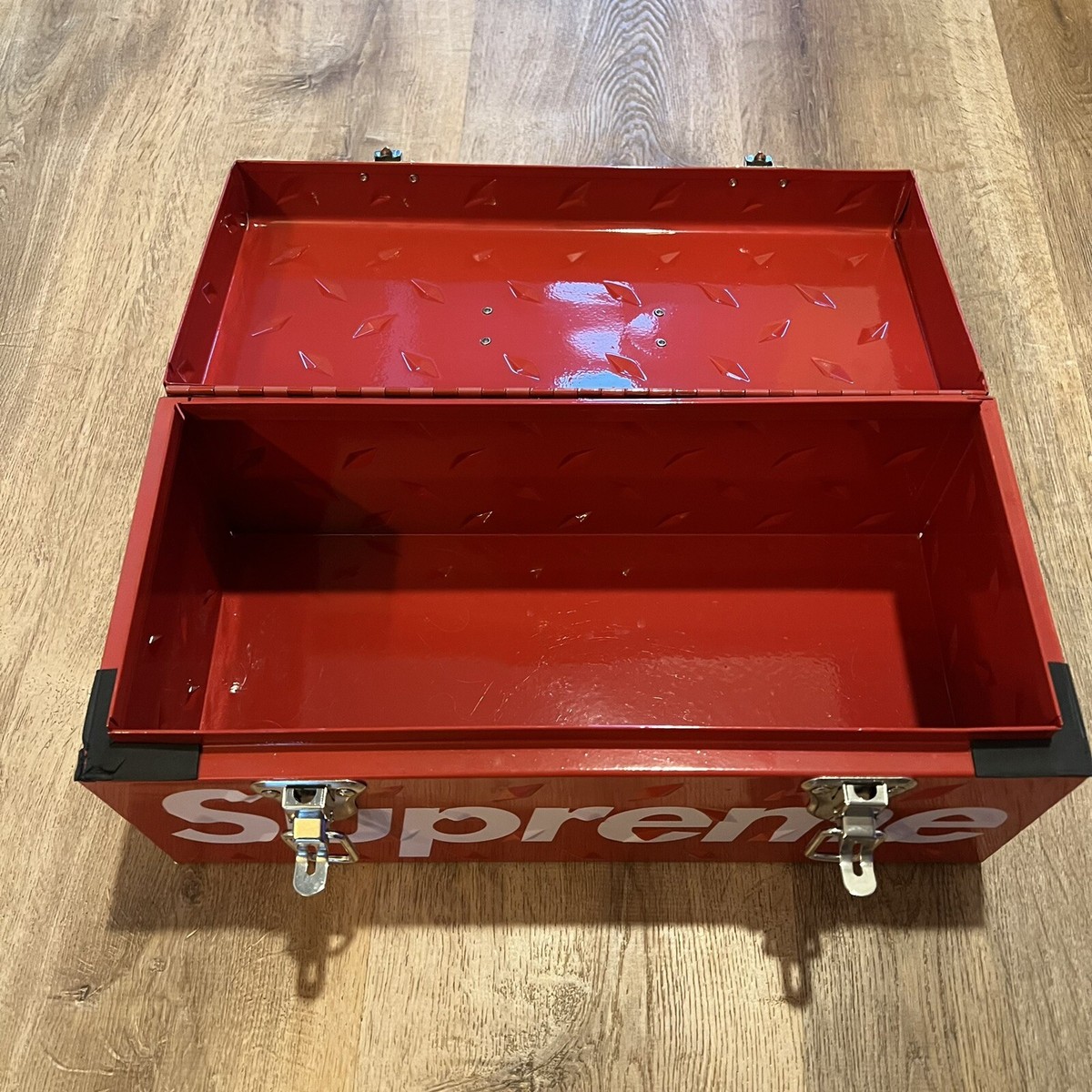 Supreme Diamond Plate Tool Box Red Box Logo FW18 Accessory Holder