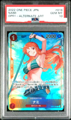 PSA 10 One Piece Card Game Nami OP01-016 R Parallel Japanese DHL