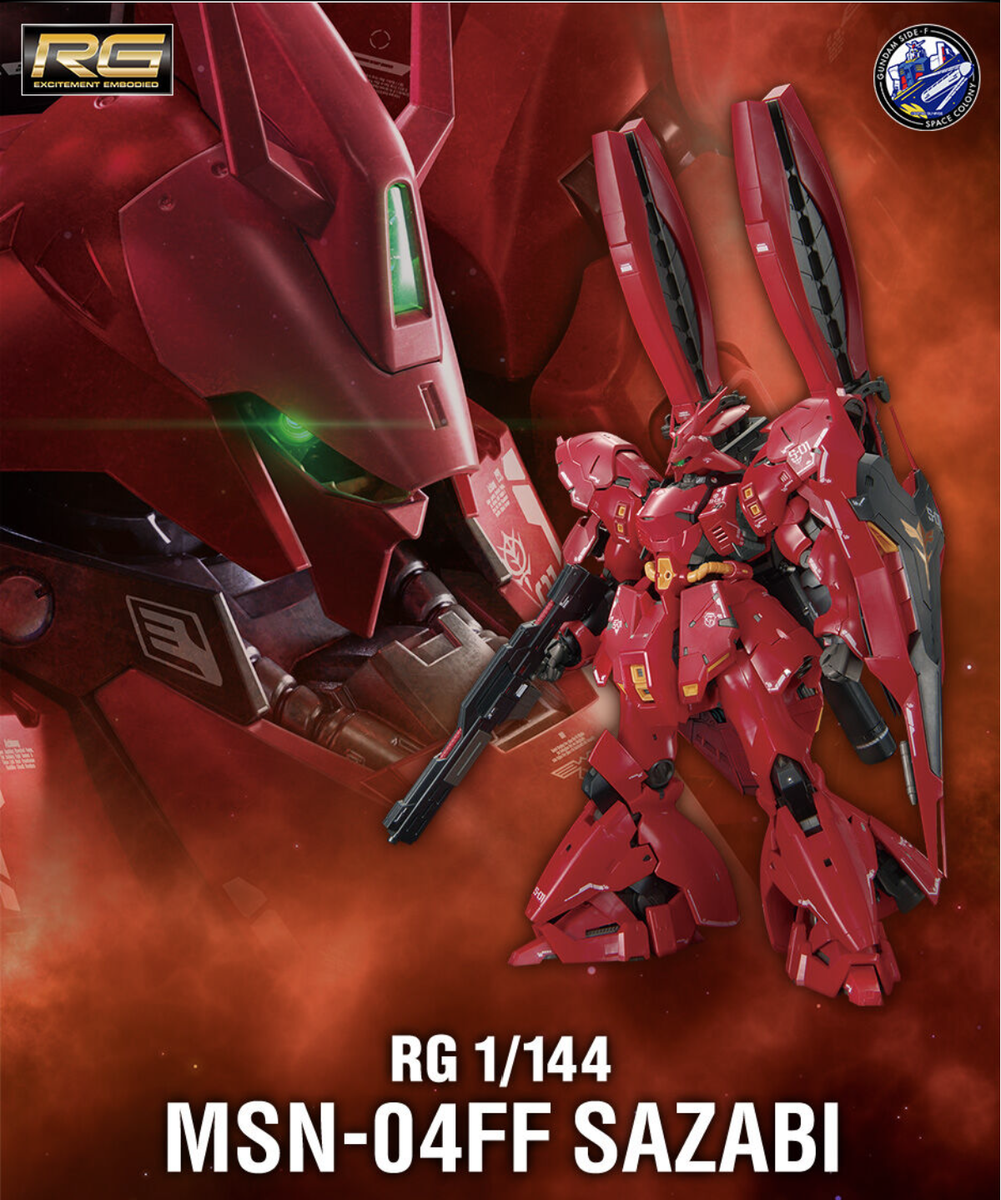 BANDAI RG 1/144 GUNDAM SIDE-F FUKUOKA LIMITED MSN-04FF SAZABI | eBay