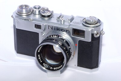 Nikon S2 Black Dial Rangefinder 35mm Film Camera with 50mm f1.4