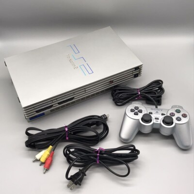 Sony PlayStation2 SCPH-39000 Silver Console PS2 controller Used