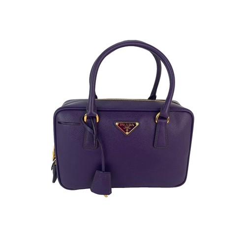 Prada Saffiano Leather Lux Small Top Handle Viola Purple Handbag