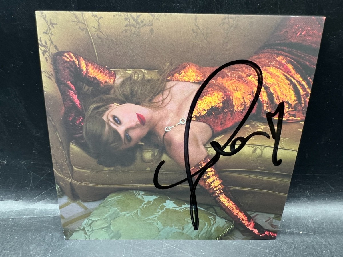 RARE LONG AUTO Taylor Swift Signed The Life of a Showgirl CD Album