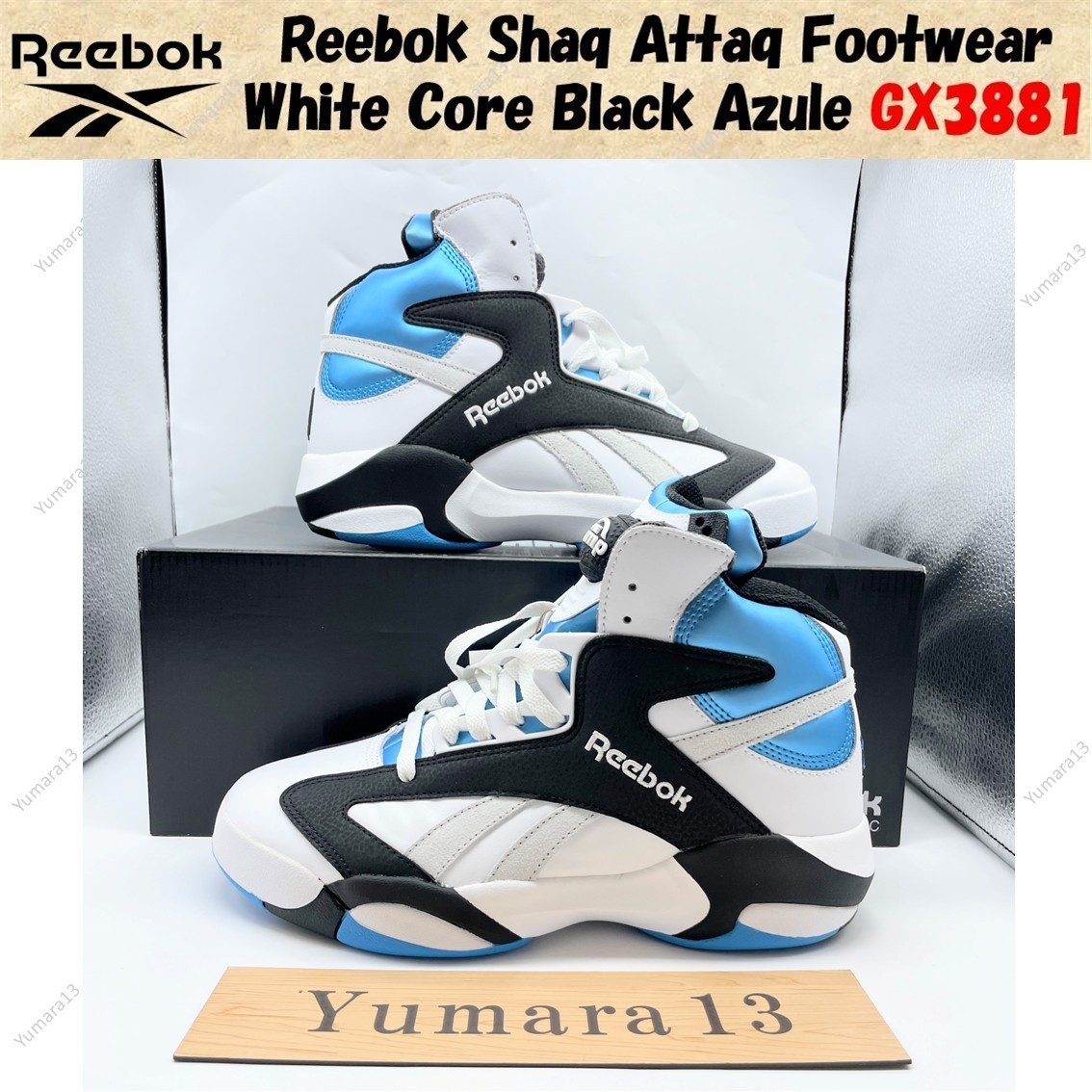 Reebok Shaq Attaq Footwear White Core Black Azule GX3881 Men's