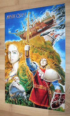 1993 Mystic Quest aka Final Fantasy Mystic Quest Rare Retro Poster