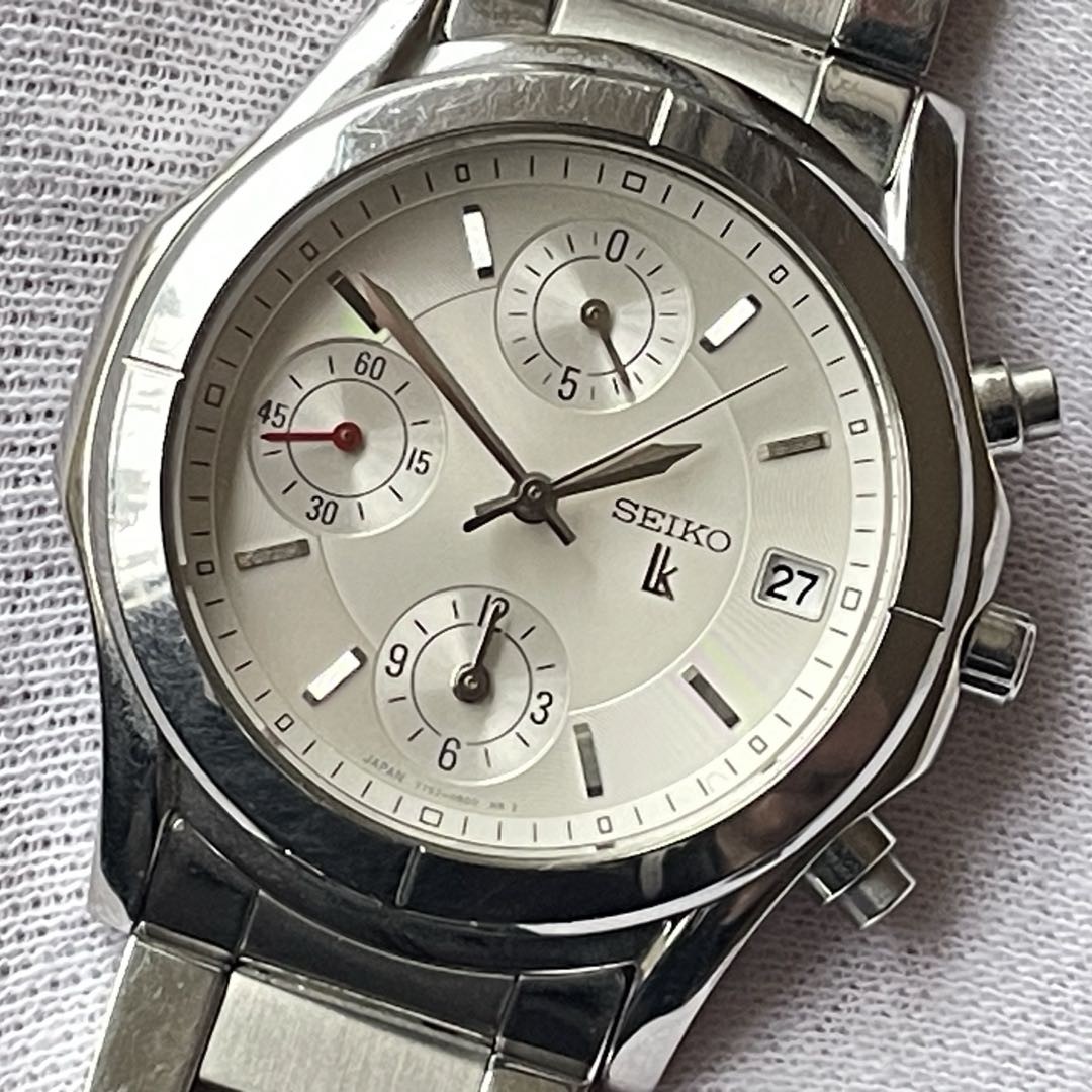Seiko Lk/Lukia 7T92-0Bn0 Analog Quartz Men Lk Lukia Chronograph