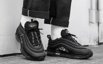 NEW Nike Air Max 97 Men's Black White Anthracite Size 8.5 921826