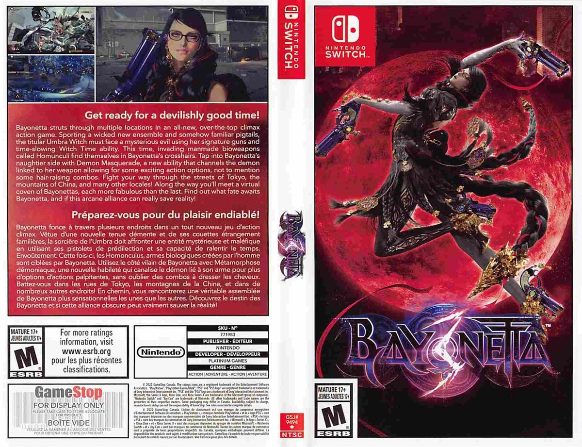 Nintendo Switch BAYONETTA 3 store display box art | eBay