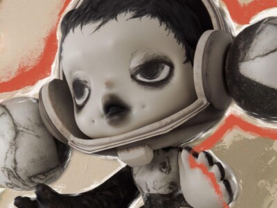 POP MART MEGA α SKULLPANDA 400% Egon Schiele collaboration Action