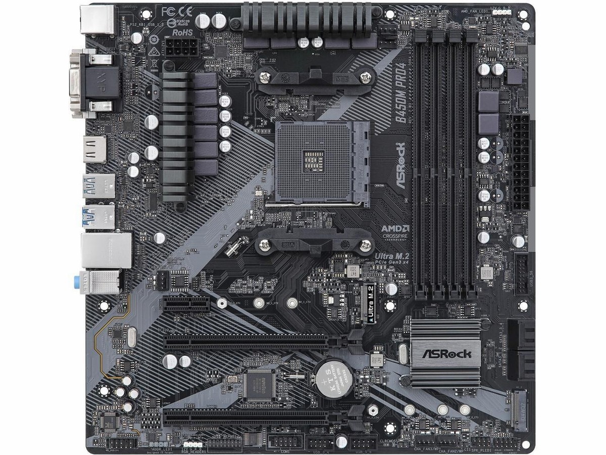 ASRock B450M PRO4 R2.0 AM4 AMD Promontory B450 SATA 6Gb/s Micro
