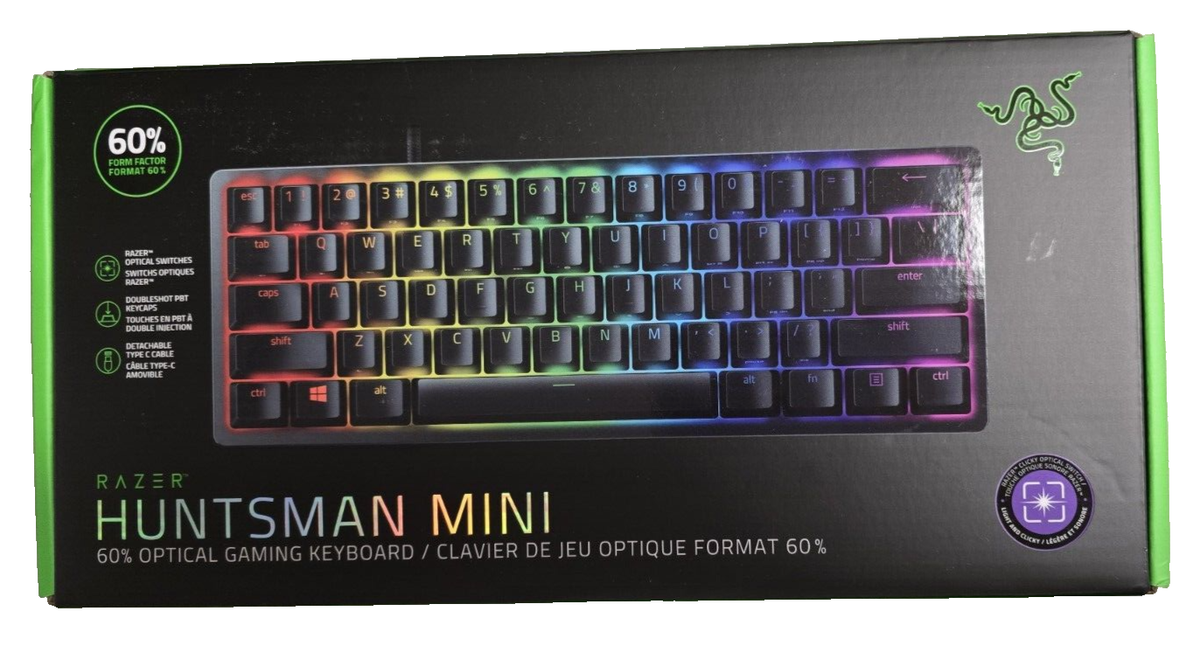 Razer Huntsman Mini 60 TKL Gaming Keyboard - Black - Open Box | eBay