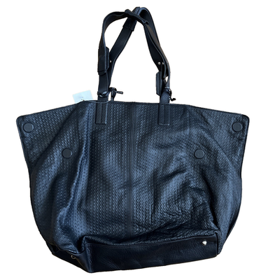 Laura Di Maggio Black Leather Tote Handbag Designer Made in Italy