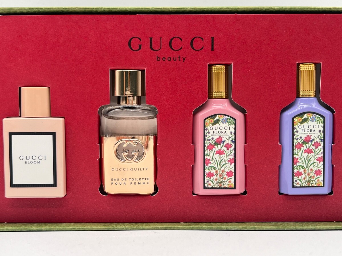NEW GUCCI BEAUTY PERFUMES SET 4 Pieces MINIATURE PERFUMES SET 4 x