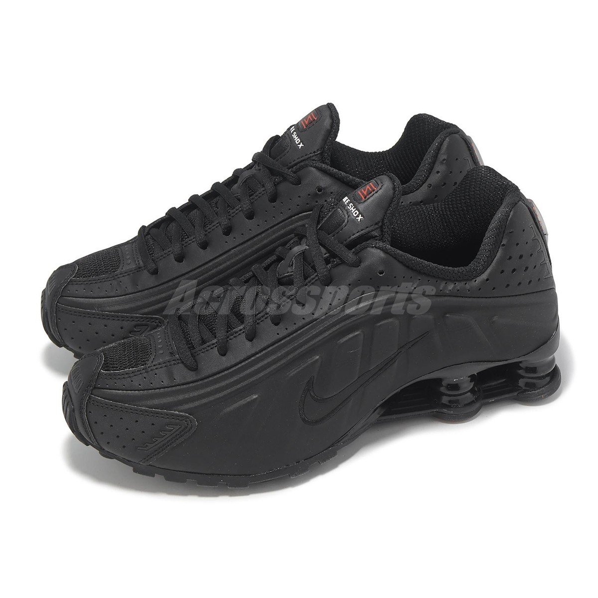 Nike Shox R4 Black Max Orange 2024 Women Unisex Casual Shoes