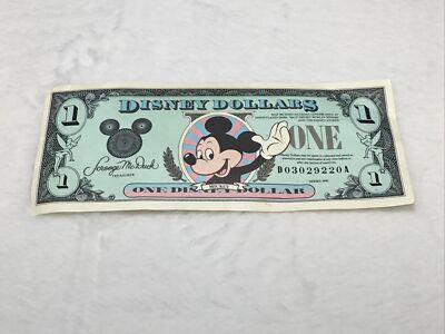 Series 1990 Walt Disney World Vintage $1 Mickey Mouse One Disney