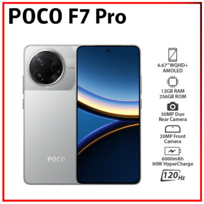 Xiaomi POCO F7 Pro 5G 12GB+256GB SILVER Dual SIM Unlocked Android
