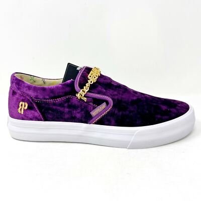 Supra Fenix Flexin Cuba LX Purple Velvet Mens Slip On Skateboard