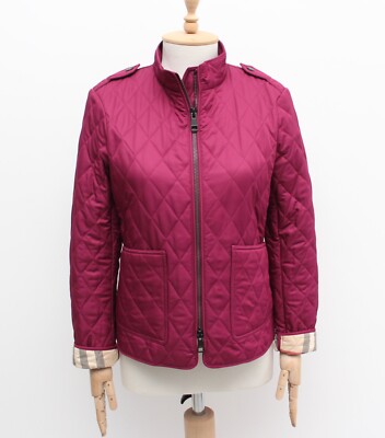 Women's BURBERRY BRIT Quilted Full Zip Jacket Coat Blazer Nova