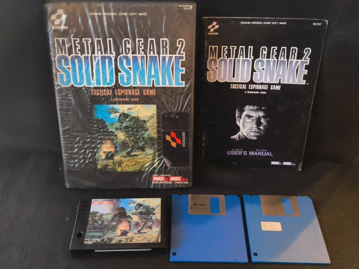 METAL GEAR 2 SOLID SNAKE MSX MSX2 Game cartridge, w/Manual, Box