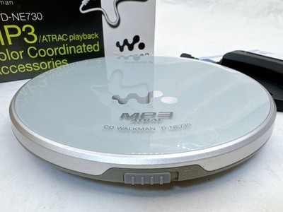 Sony Walkman D-NE730 Portable CD MP3 Player White Silver w/ Remote