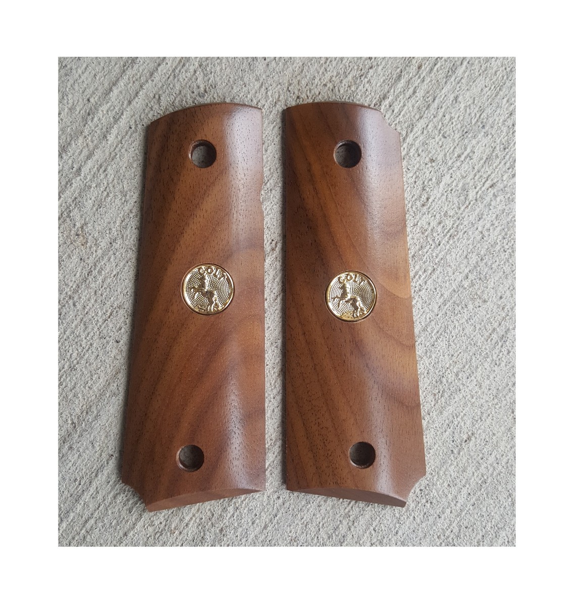 AJAX Grips for 1911 Full Size American Walnut AMBI Cut with Gold
