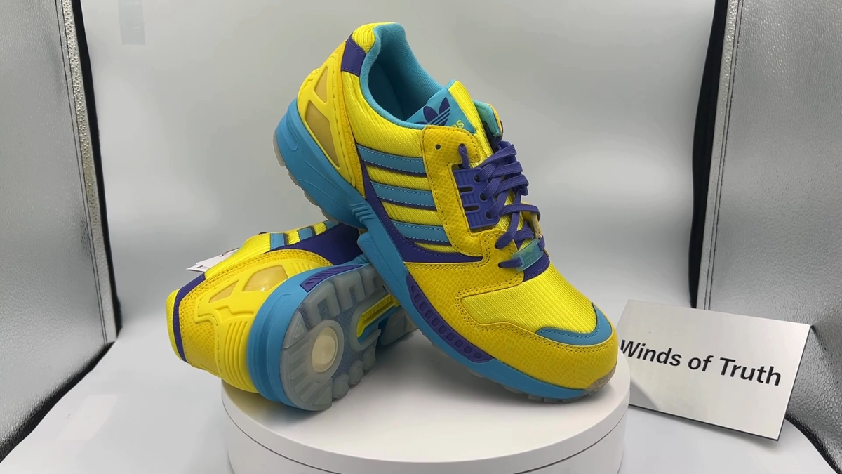 atmos × adidas Originals ZX8000 Ura Yellow Blue JQ2580 Men's Size