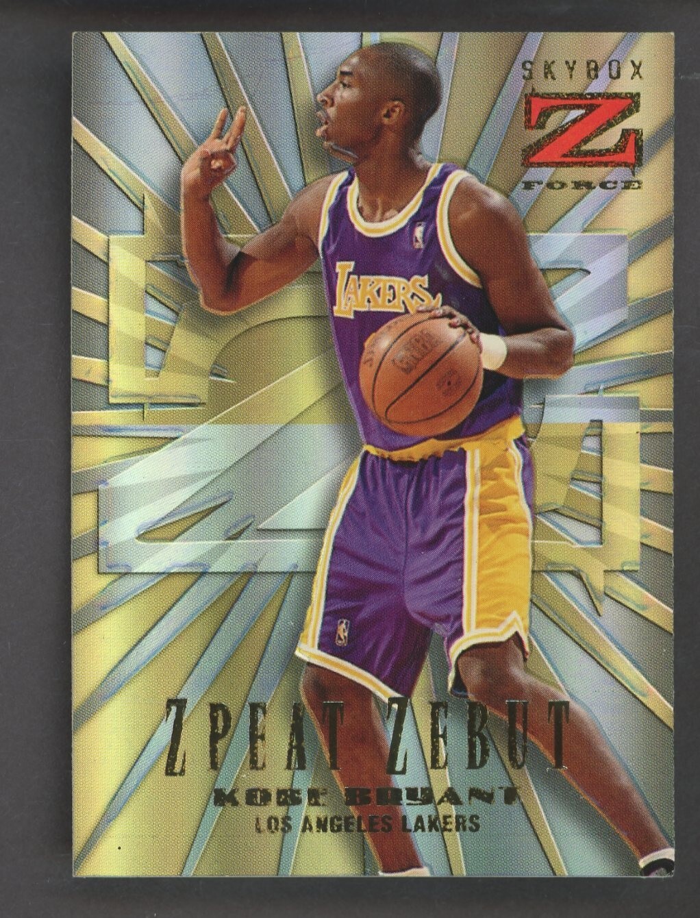 Kobe Bryant 1996 Skybox Z-Force #3 Z-Peat Zebut Price Guide