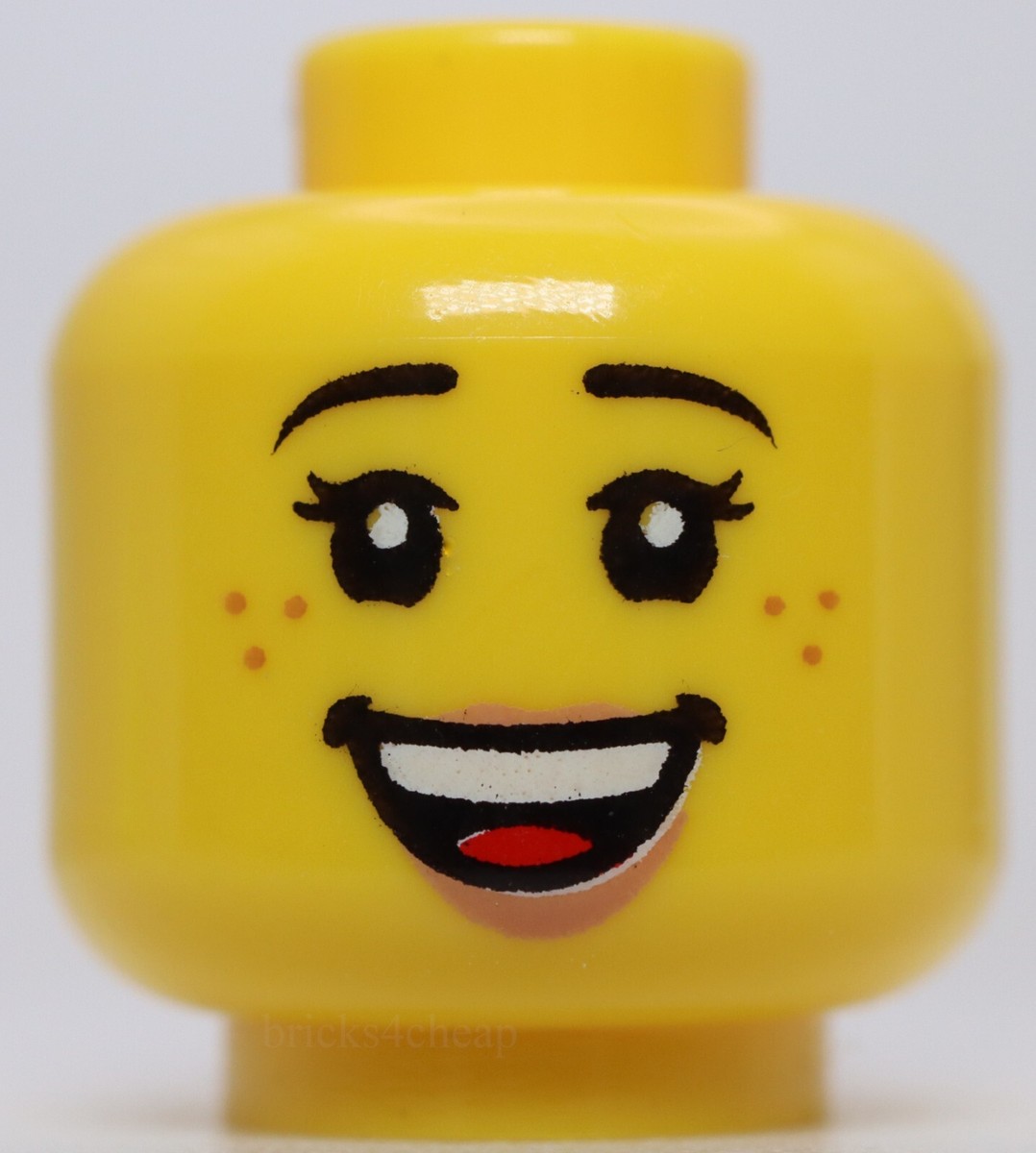 Lego Head Female Black Eyebrows Freckles Eyelashes Nougat Lips