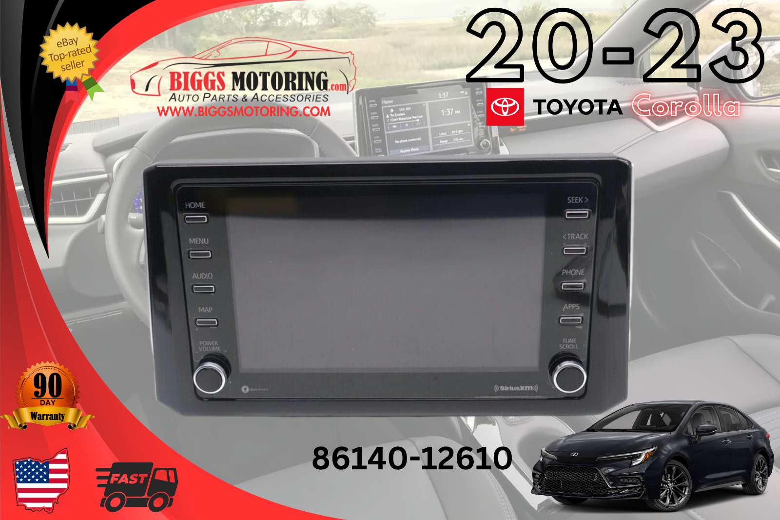 2020-2023 Toyota Corolla Navigation Radio Touch Display Screen