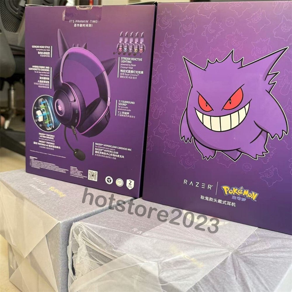 New Razer x Pokémon Gengar Kraken V2 Wired Headset Headphone