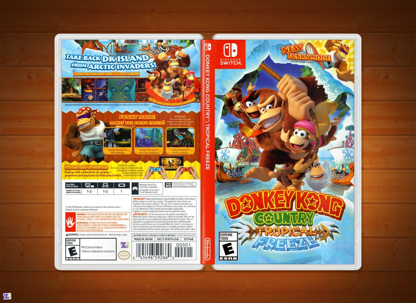 Donkey Kong Country Tropical Freeze Cover Art: Insert / Case for