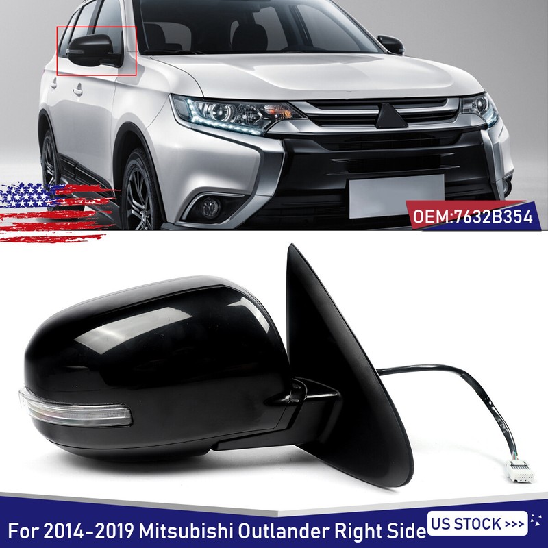 For 14-19 Mitsubishi Outlander Right Side Mirror Assembly W/ Turn