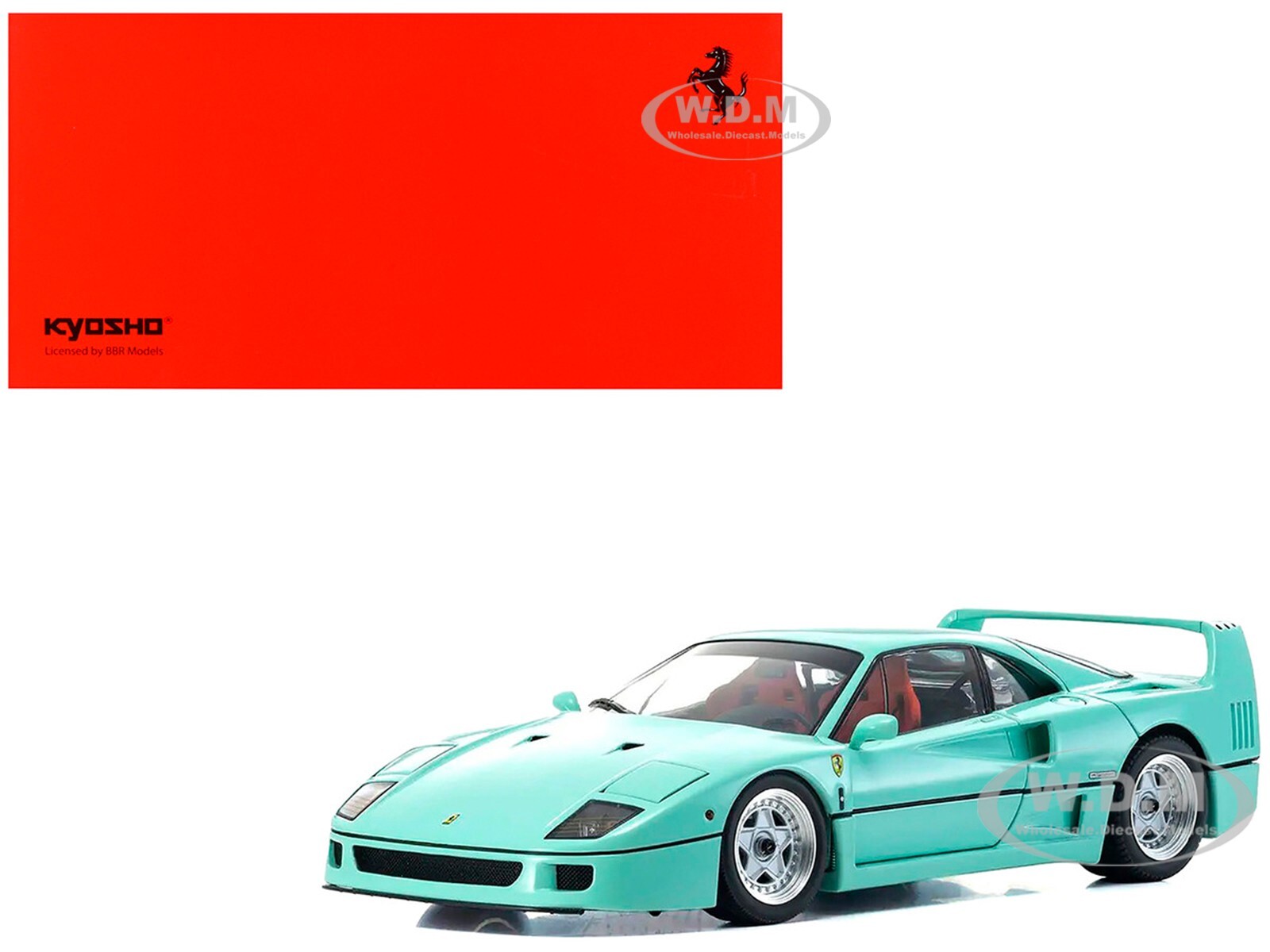 FERRARI F40 MINT GREEN 1/18 DIECAST MODEL CAR BY KYOSHO KS08416 MG