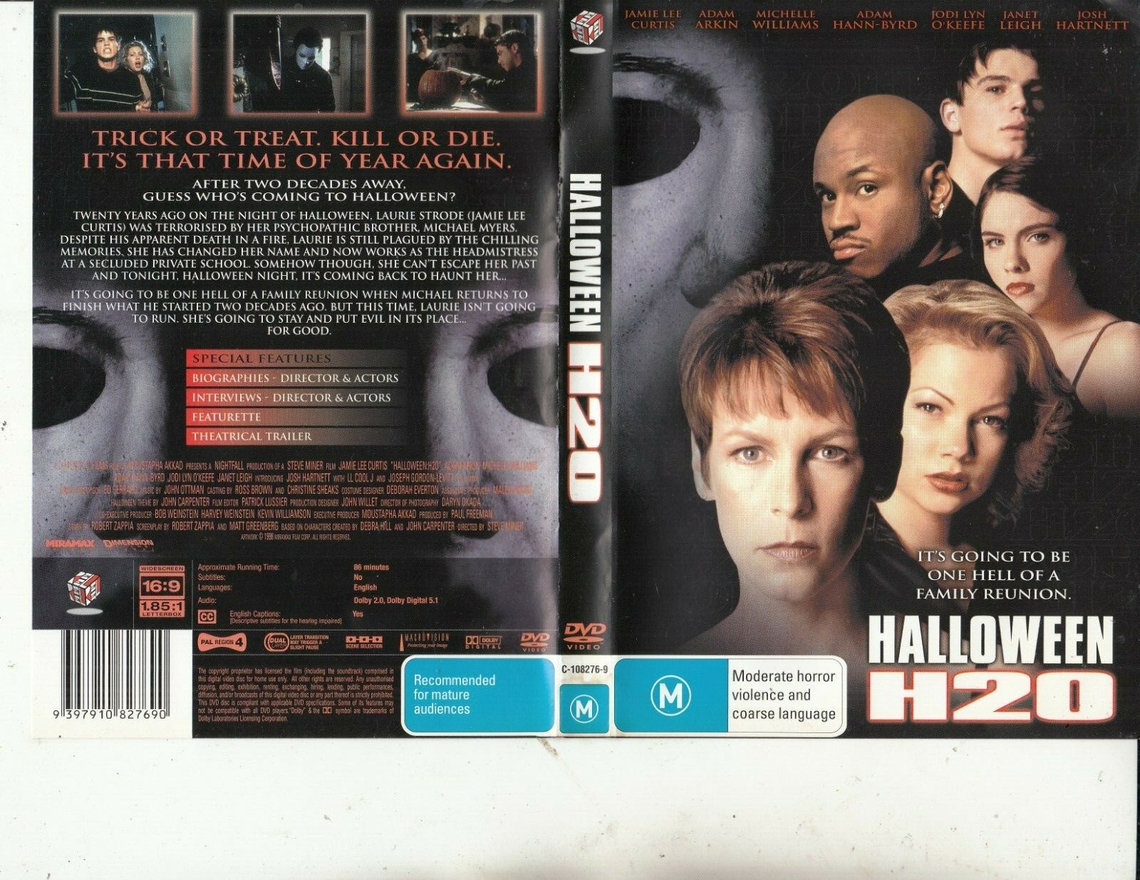 Halloween H20-1998-Jamie Lee Curtis-Movie-DVD | eBay