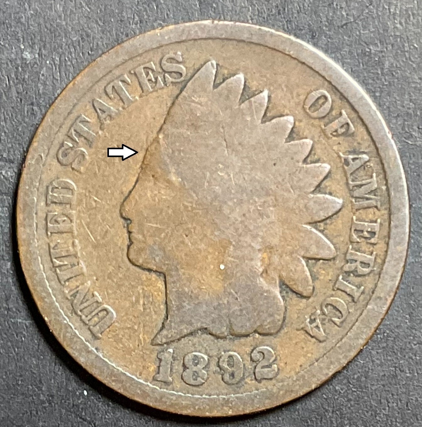 1892 Indian Head Cent Snow 6 