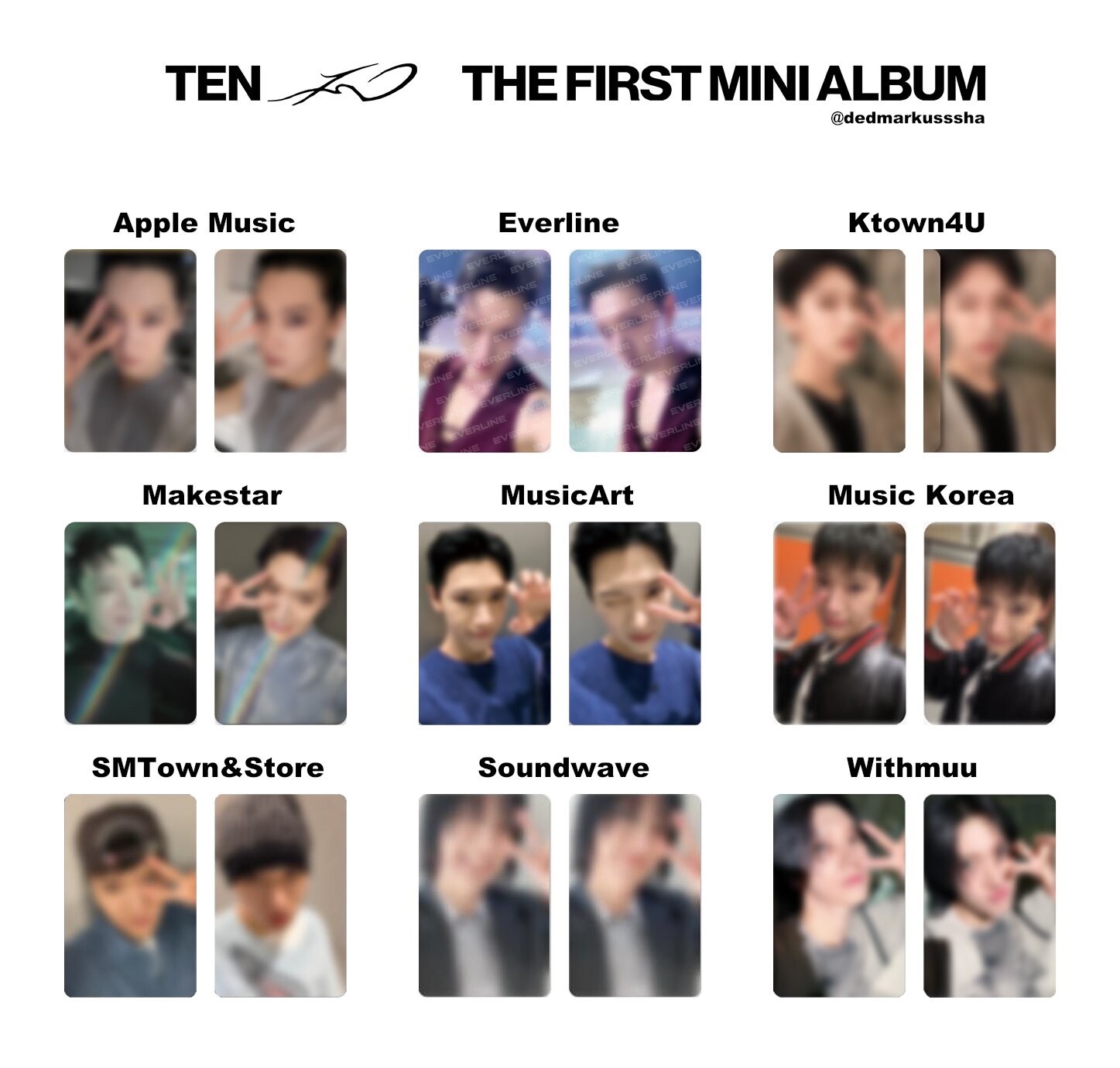 NCT WayV TEN THE 1st MINI ALBUM TEN POB OFFICIAL PHOTOCARD 威神V