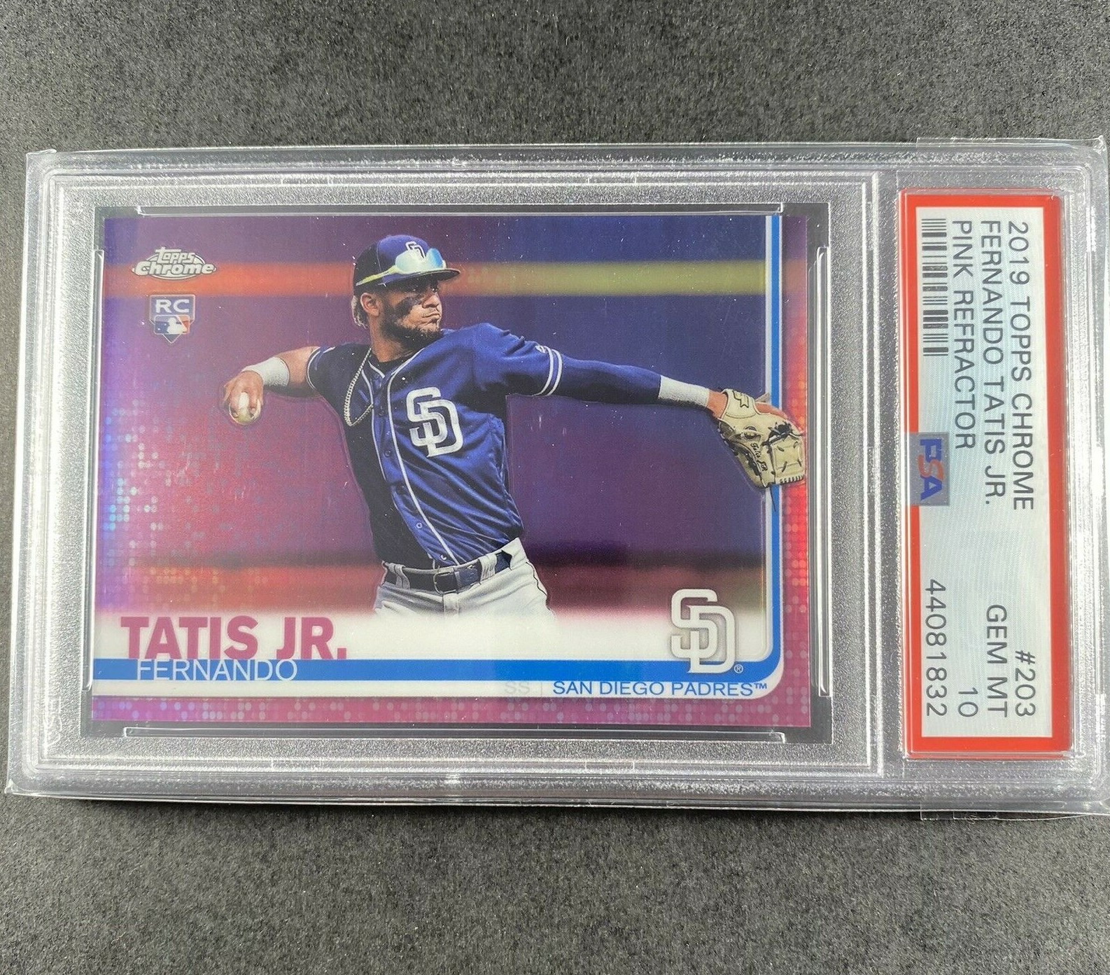 2019 Topps Chrome Fernando Tatis Jr Rookie Pink Parallel PSA 10