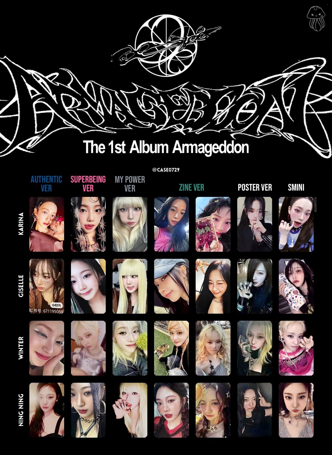 AESPA 1ST ALBUM ARMAGEDDON ALL VERSION PHOTOCARD OFFICIAL KARINA