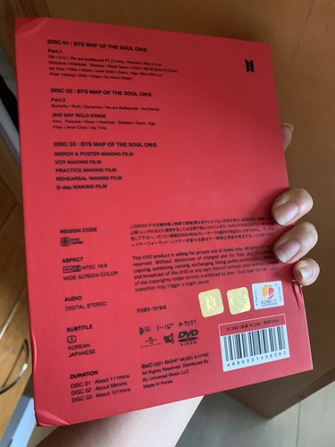 BTS MAP OF THE SOUL ONE DVD Full Set 3disks Jungkook Photocard