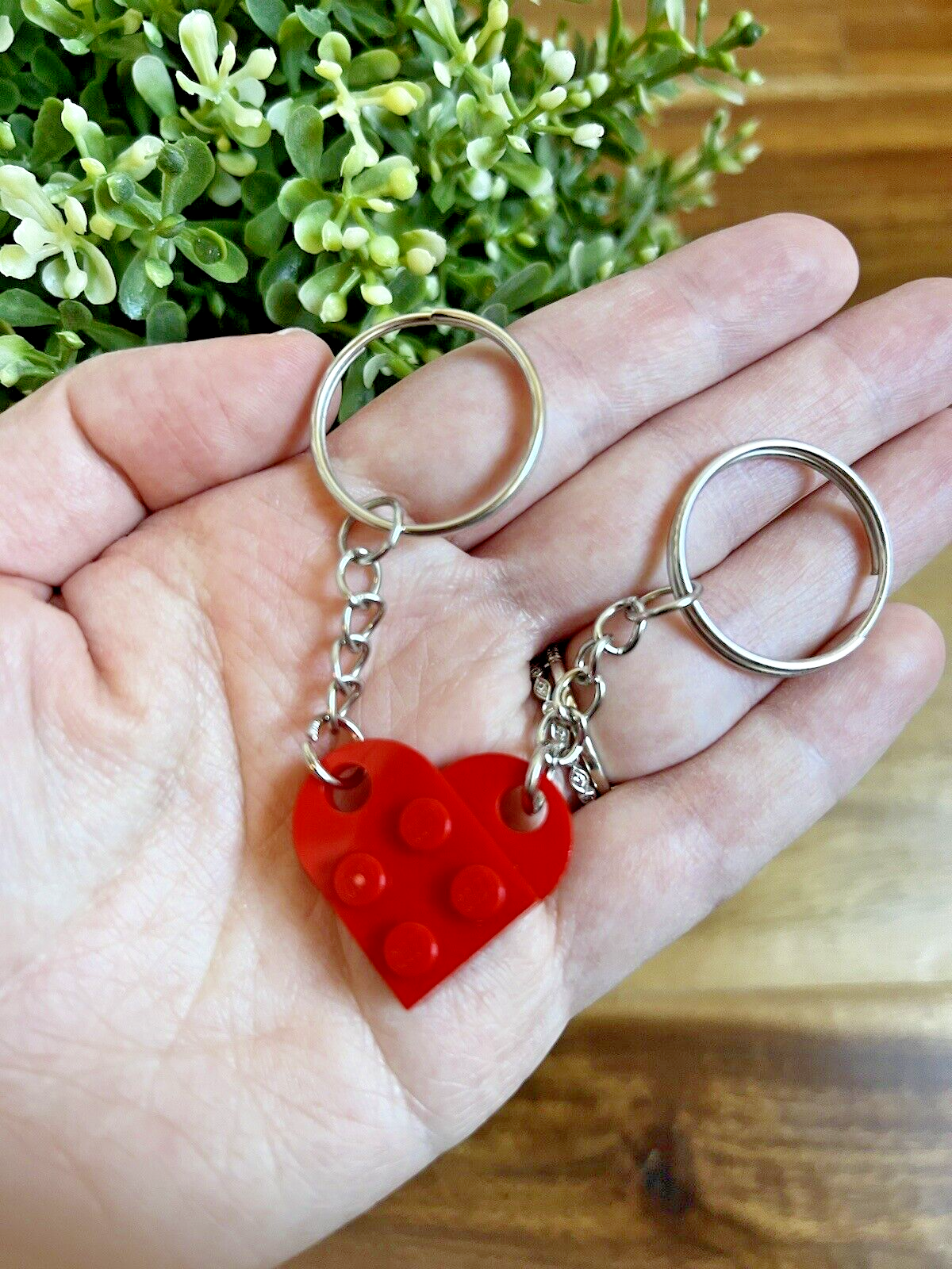 LEGO Heart Keychain Set - Made With Genuine LEGO® - Matching