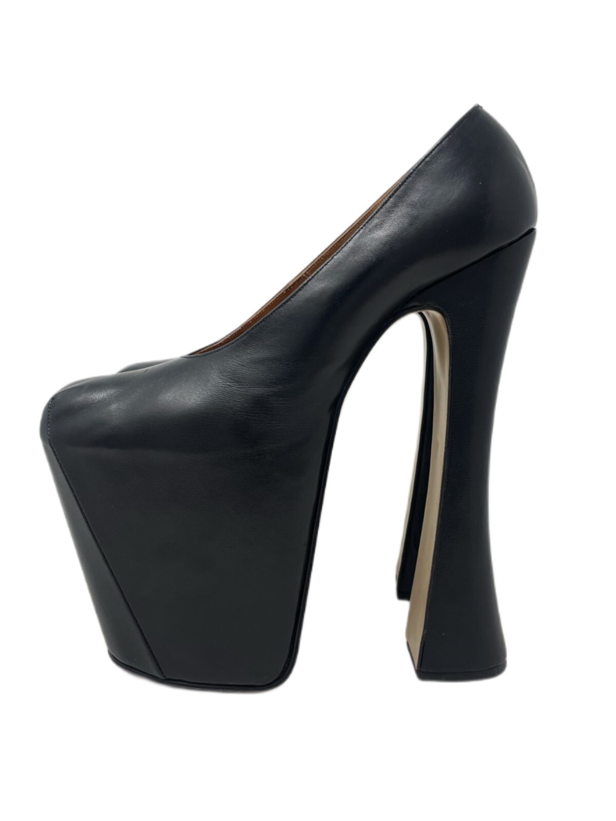 VIVIENNE WESTWOOD Black Leather Super Elevated Court Pumps, AW93