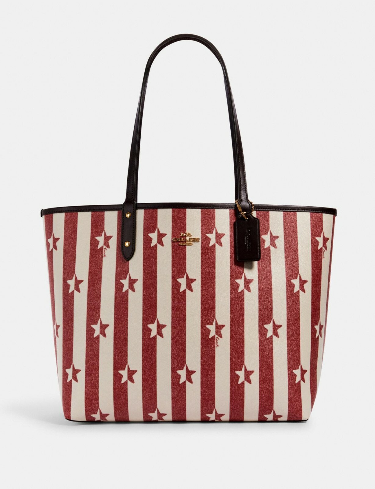 COACH Reversible City Tote In Printed Coated Canvas with Stripe