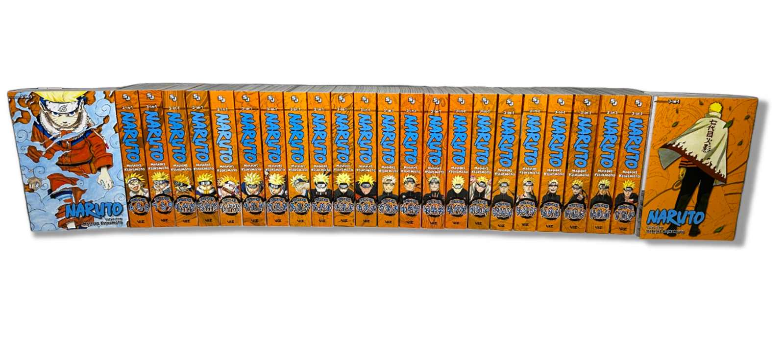 Naruto 3 in 1 Manga English Complete Set Volumes 1-24 (1-72) BRAND