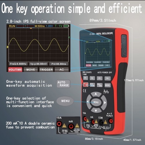 ZOYI ZT-702S Digital Oscilloscope Multimeter True RMS 1000V