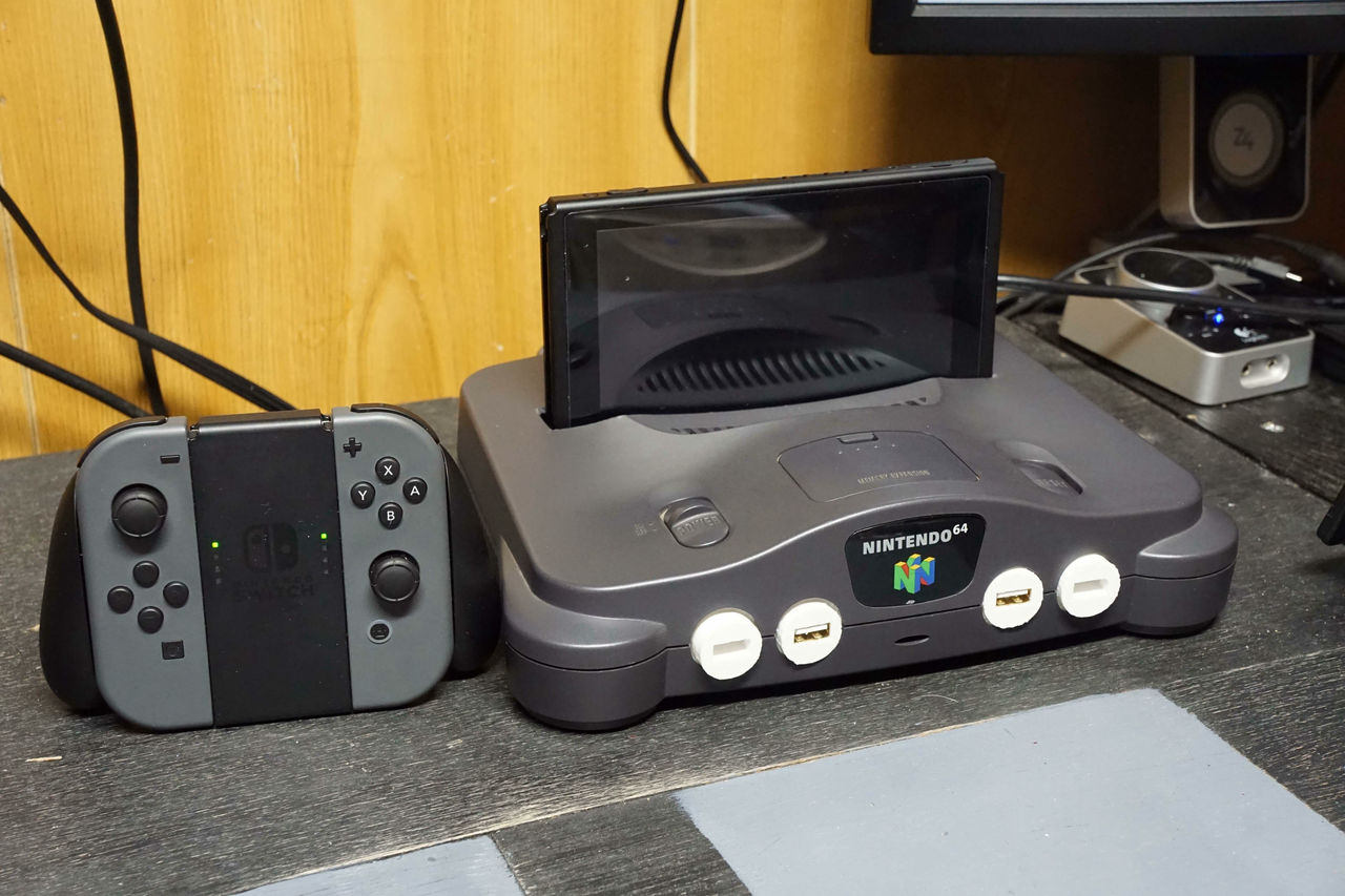 Switchを64に挿して使える自作の改造ドック「Nintendo Switch 64 dock