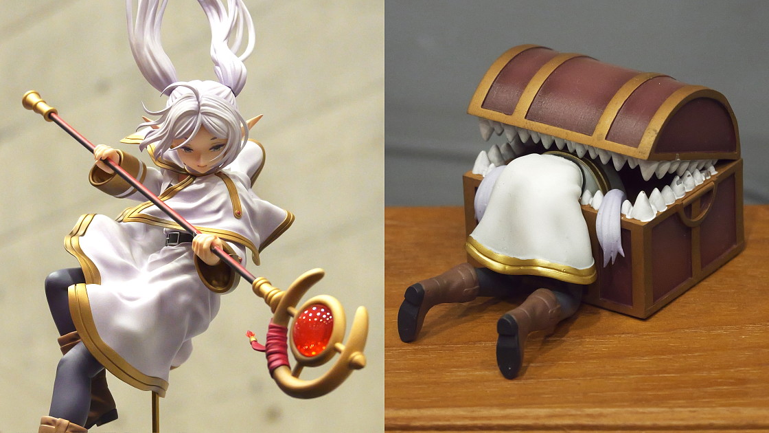 戦闘態勢のフリーレン」「ミミックにかまれるフリーレン」「脱出用