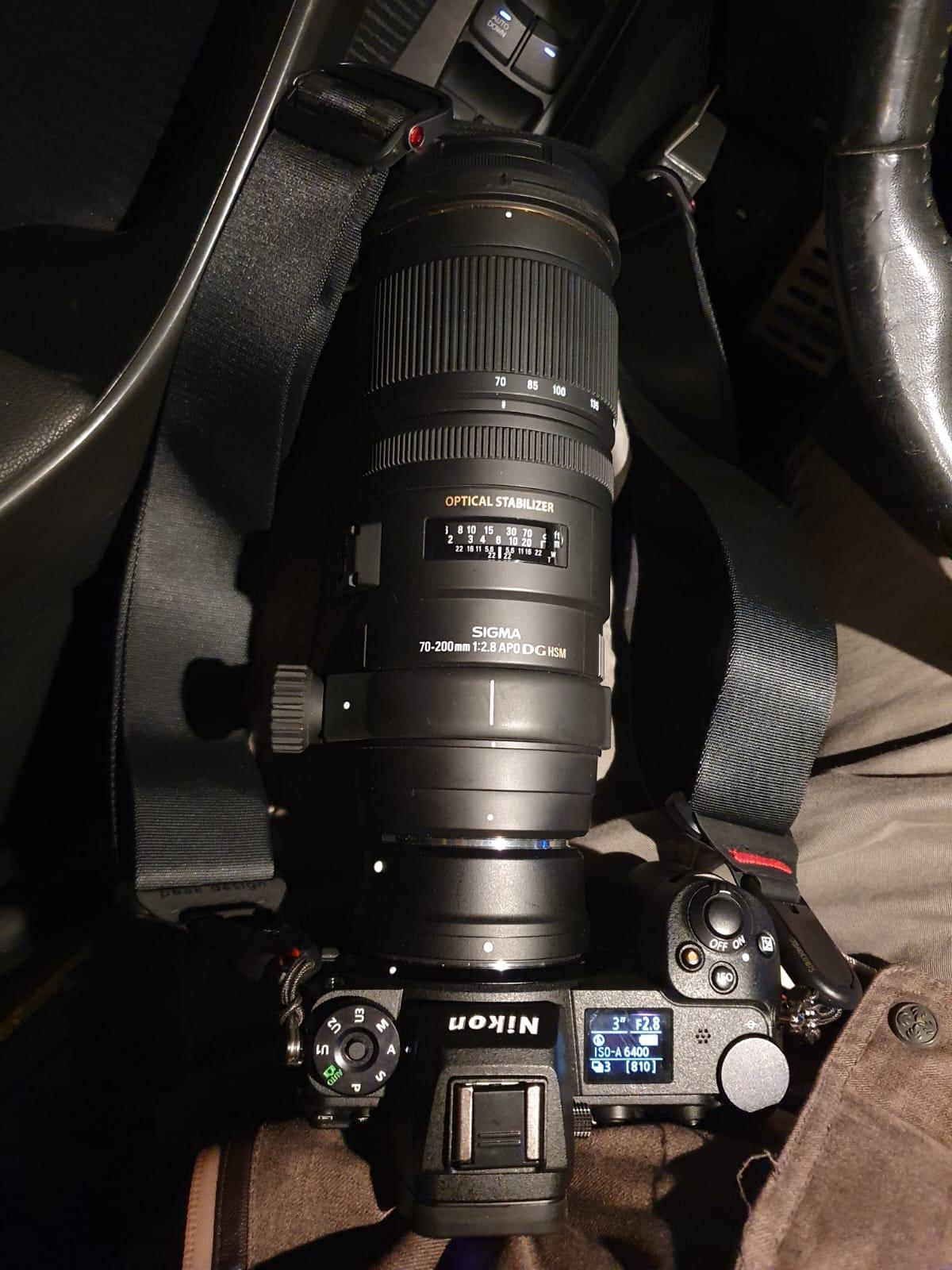 シグマ 70-200mm 2.8 ニコンマウント。今のdlsrからニコンz6に乗り換え