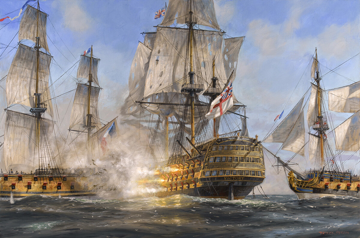 HMS Victory、1805年10月21日のトラファルガーの海戦で、フランスと